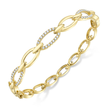 0.54CT 14K Y/G DIAMOND LINK BANGLE