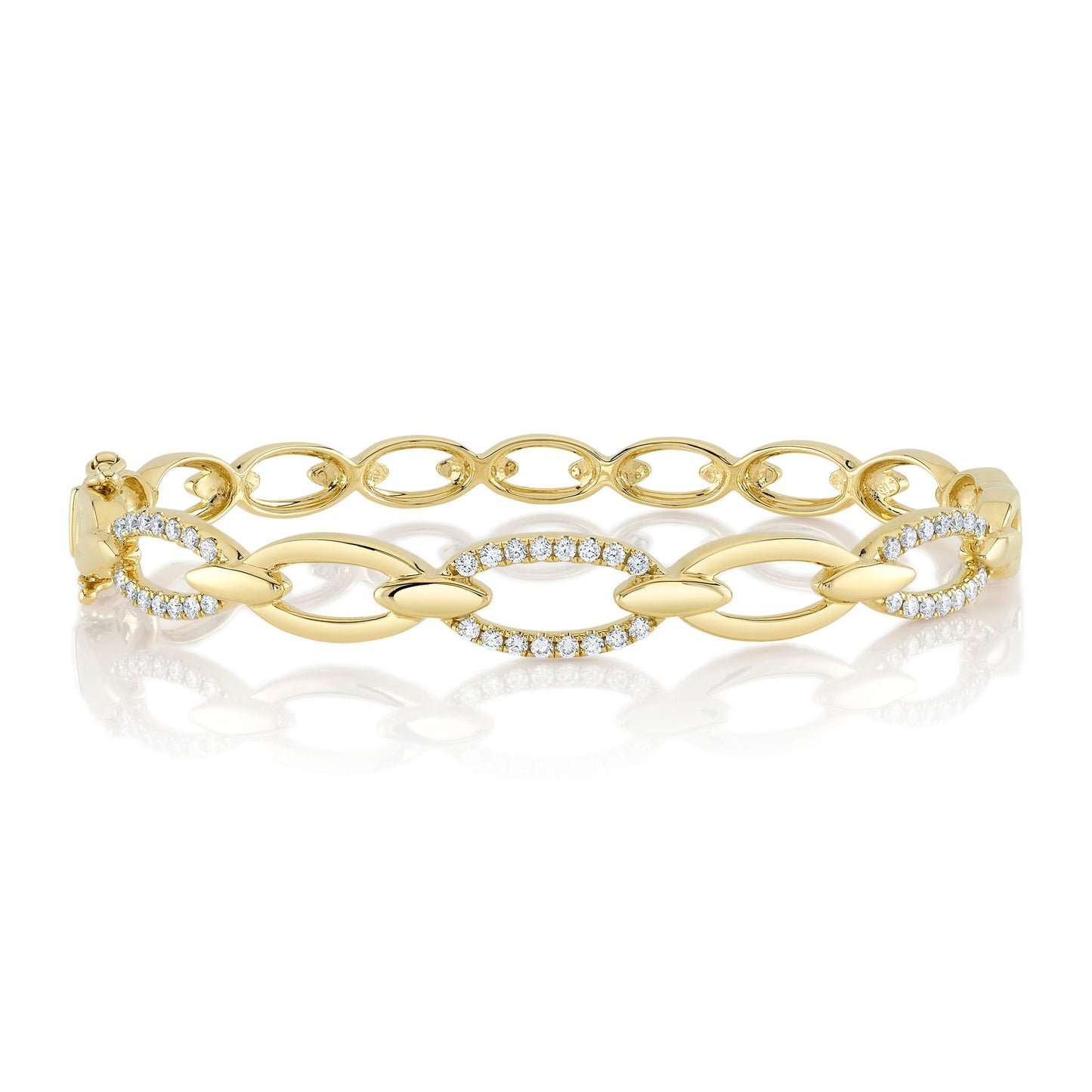 0.54CT 14K Y/G DIAMOND LINK BANGLE
