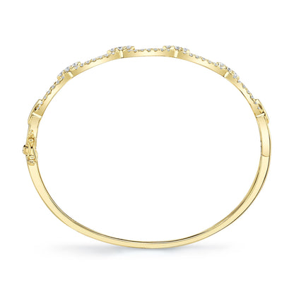 1.19CT 14K Y/G DIAMOND LINK BANGLE