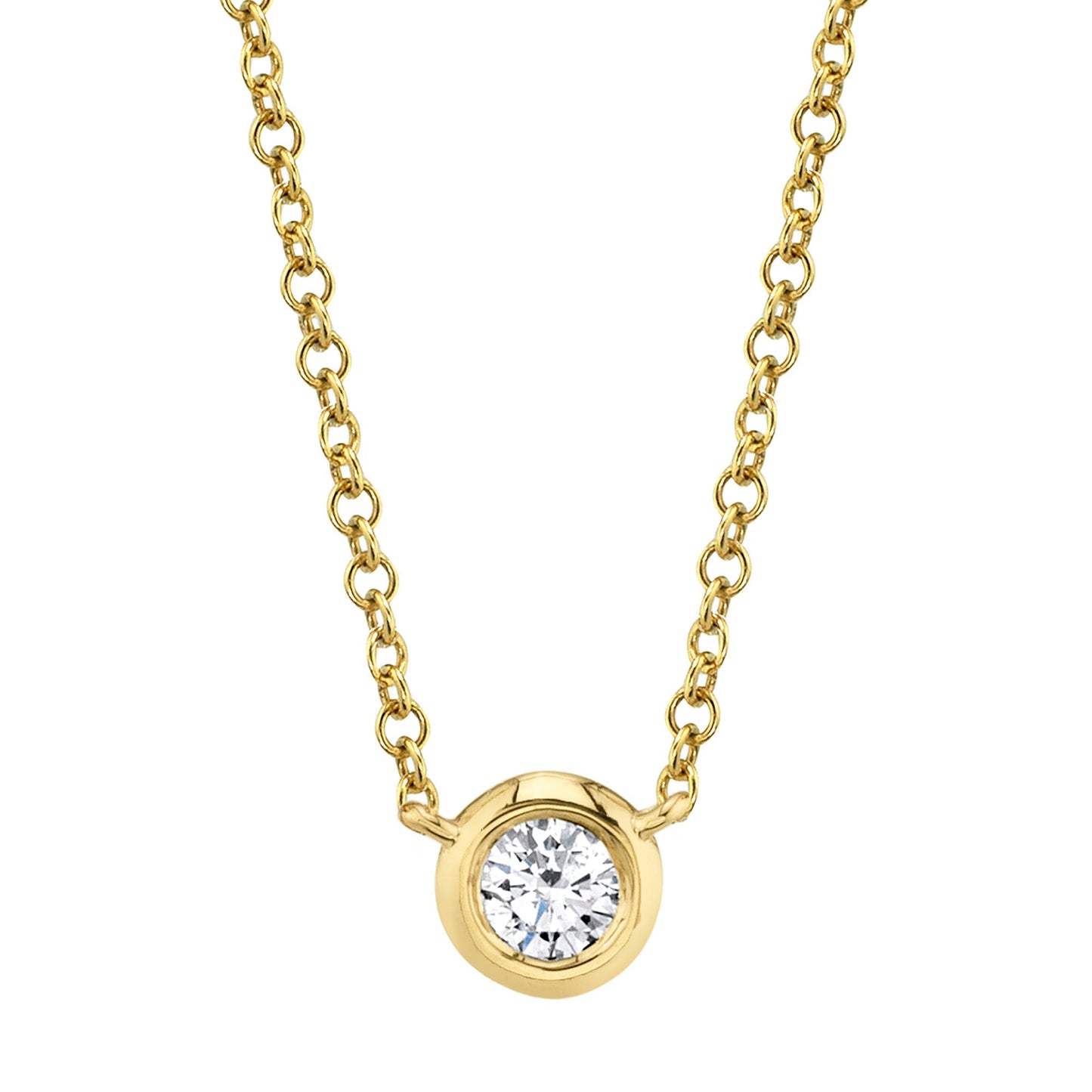 0.20CT 14K Y/G DIAMOND BEZEL NECKLACE