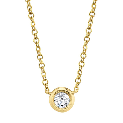 0.20CT 14K Y/G DIAMOND BEZEL NECKLACE