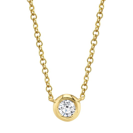 0.20CT 14K Y/G DIAMOND BEZEL NECKLACE