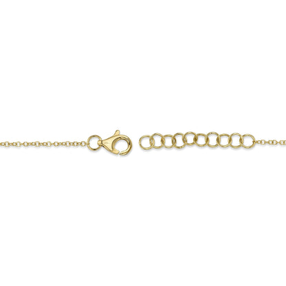 0.09CT DIAMOND & 0.57CT BLACK ONYX 14K Y/G HEART BRACELET