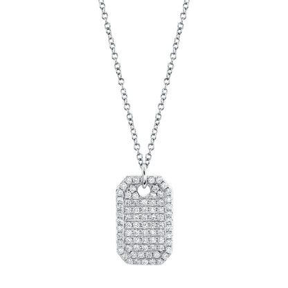0.90CT 14K W/G DIAMOND DOG TAG NECKLACE
