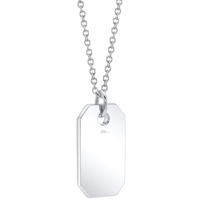 0.90CT 14K W/G DIAMOND DOG TAG NECKLACE
