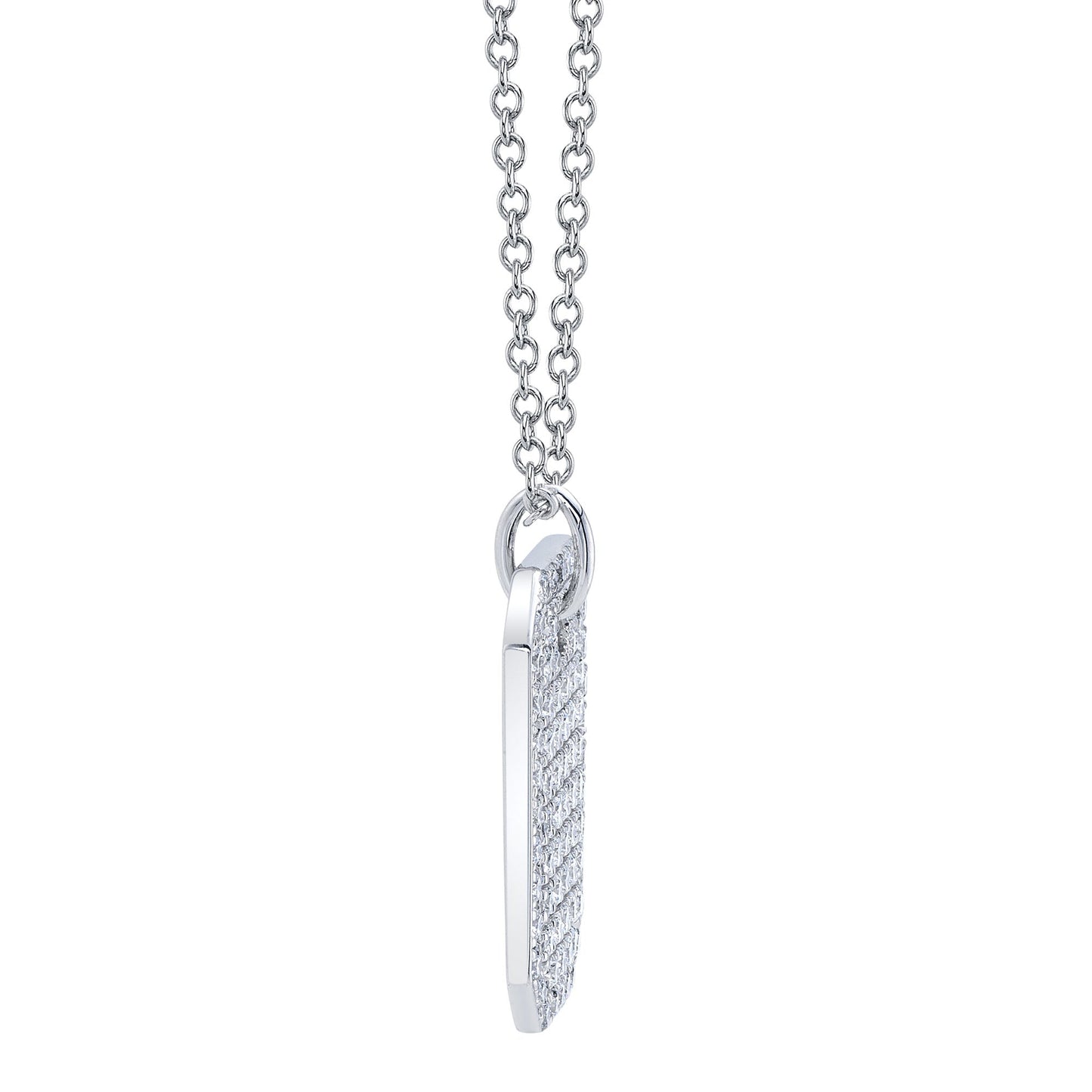 0.90CT 14K W/G DIAMOND DOG TAG NECKLACE