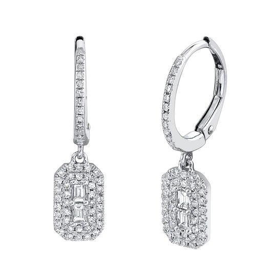 0.32CT 14K W/G DIAMOND BAGUETTE EARRING