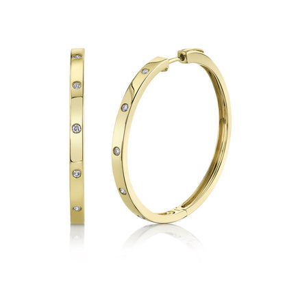 0.19CT 14K Y/G DIAMOND HOOP EARRING