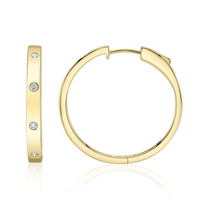 0.15CT 14K Y/G DIAMOND HOOP EARRING