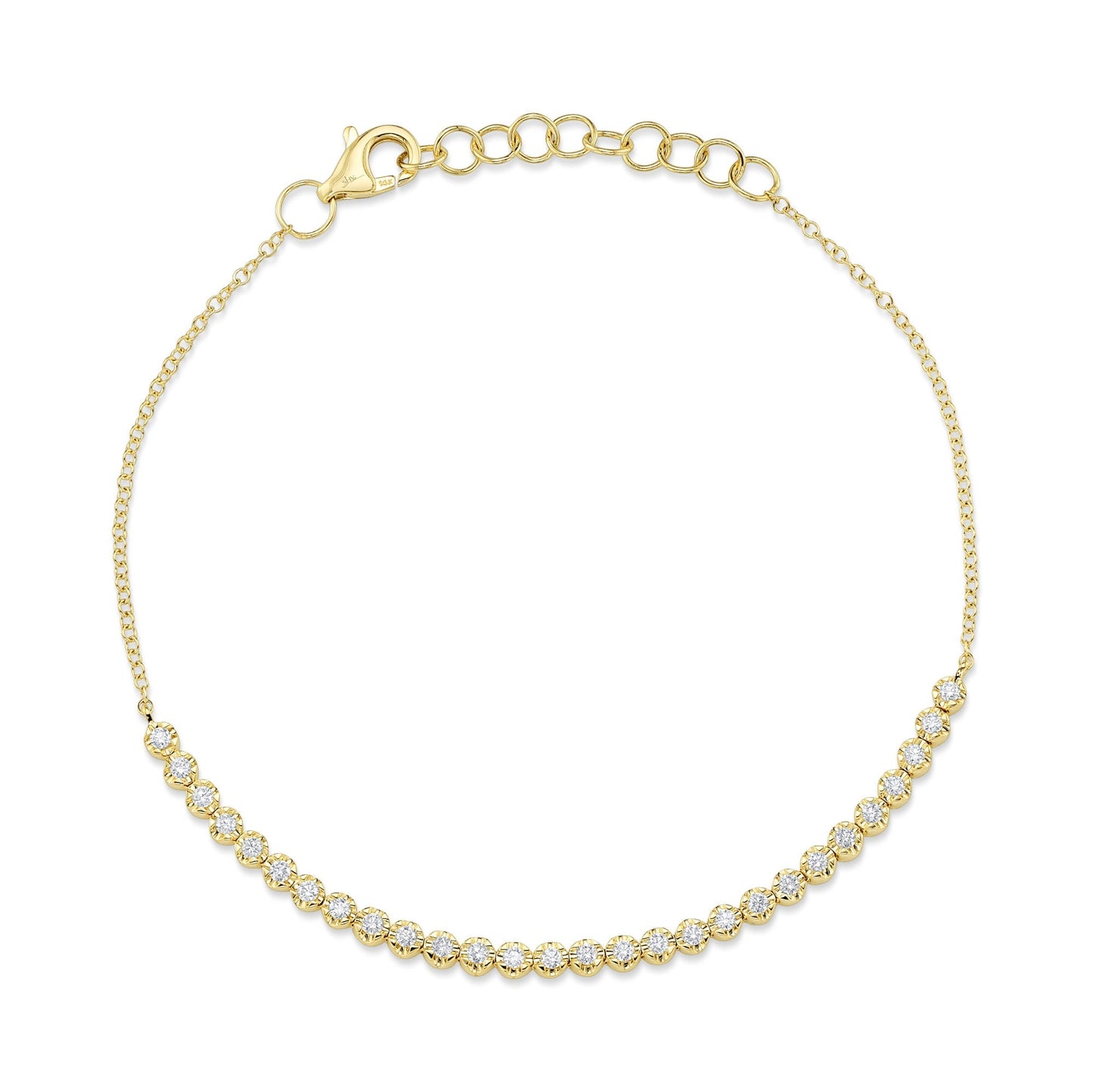 0.31CT 14K Y/G DIAMOND CROWN SETTING BRACELET