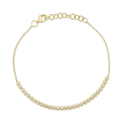 0.31CT 14K Y/G DIAMOND CROWN SETTING BRACELET