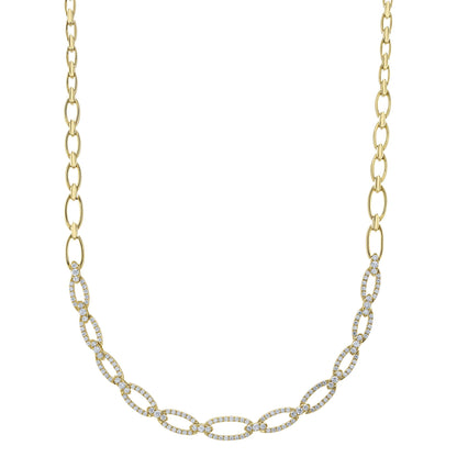2.53CT 14K Y/G DIAMOND LINK NECKLACE