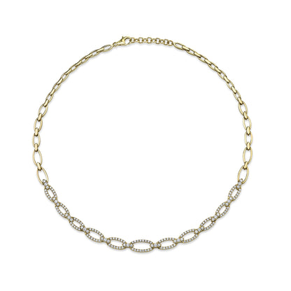 2.53CT 14K Y/G DIAMOND LINK NECKLACE