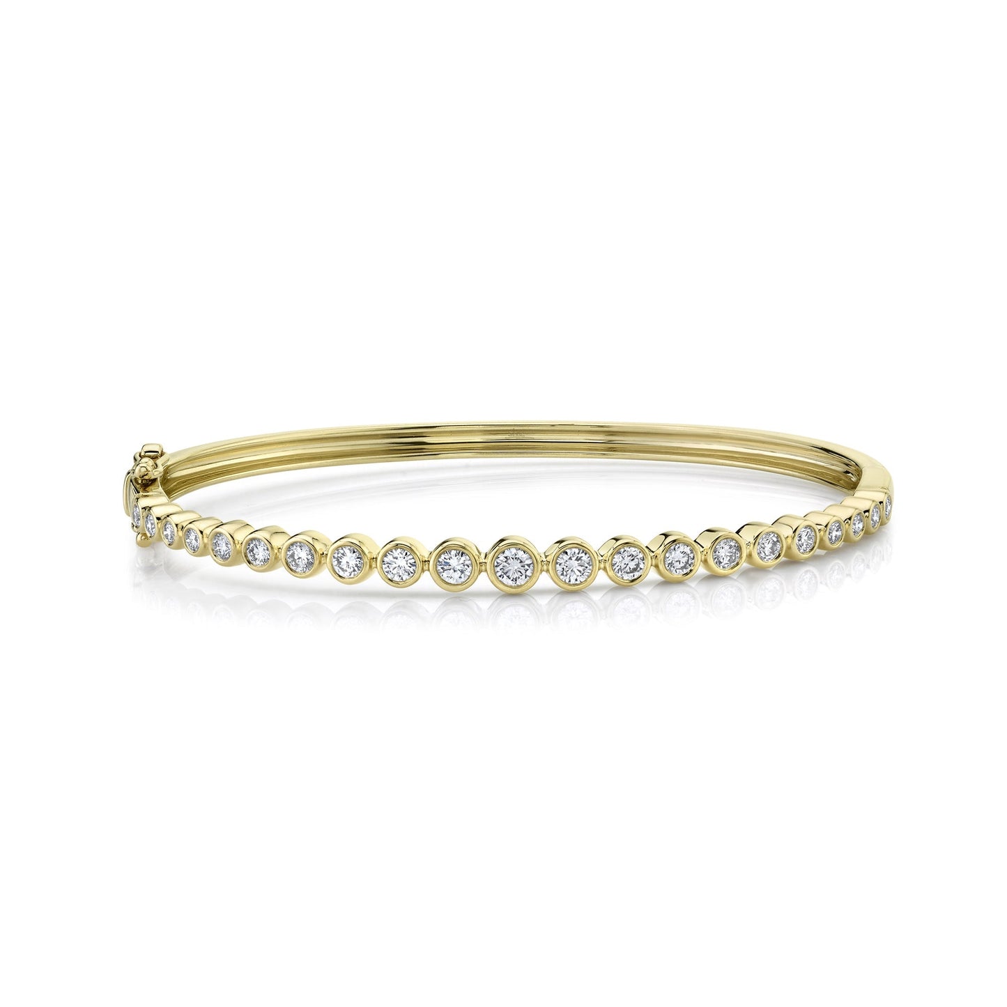 1.07CT 14K Y/G DIAMOND BEZEL BANGLE