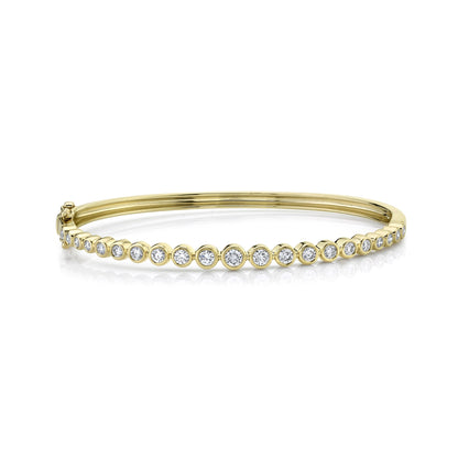 1.07CT 14K Y/G DIAMOND BEZEL BANGLE