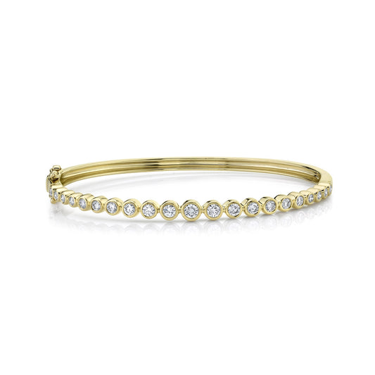 1.07CT 14K Y/G DIAMOND BEZEL BANGLE