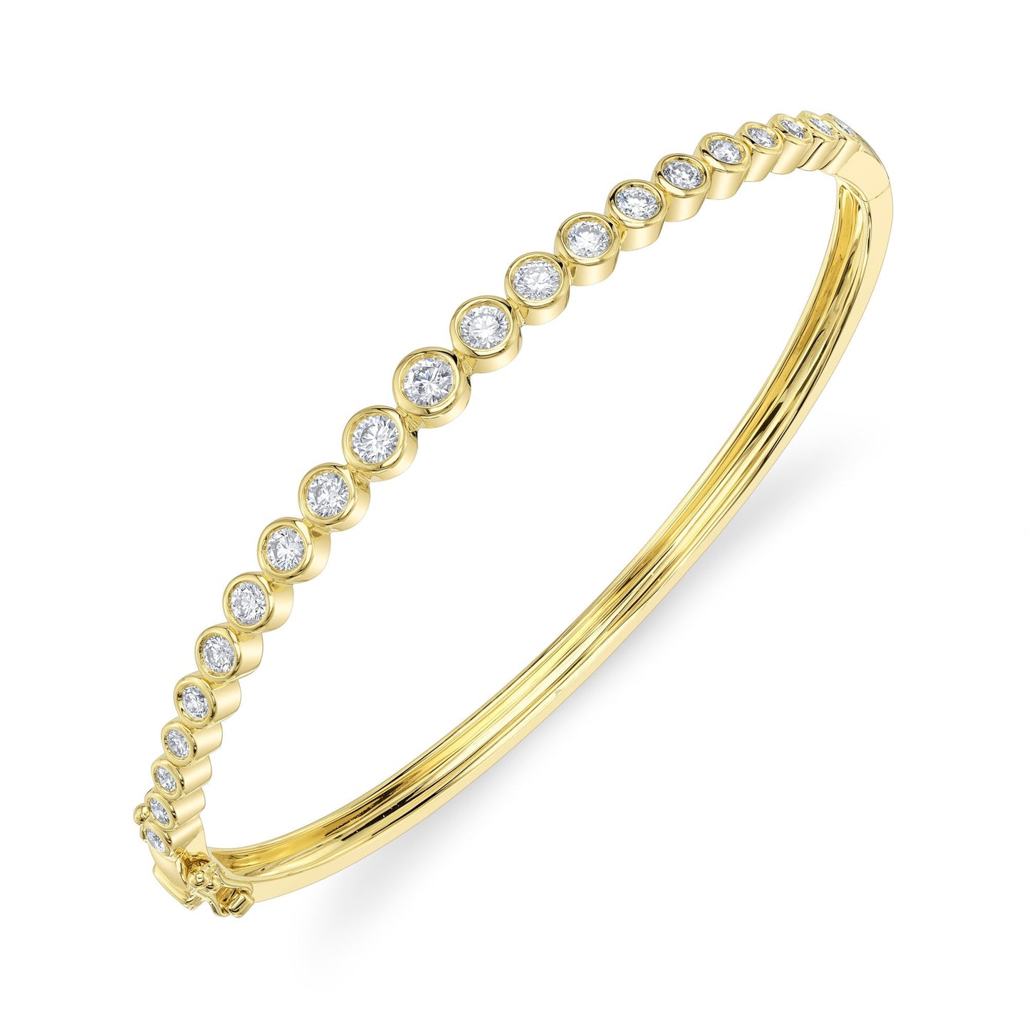 1.07CT 14K Y/G DIAMOND BEZEL BANGLE