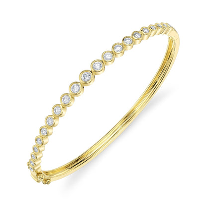 1.07CT 14K Y/G DIAMOND BEZEL BANGLE