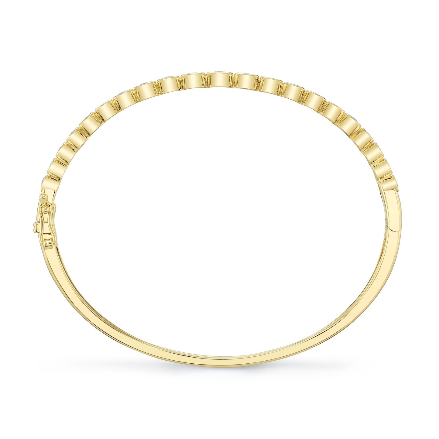 1.07CT 14K Y/G DIAMOND BEZEL BANGLE