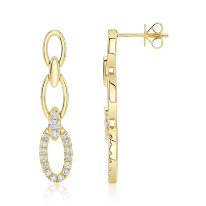 0.50CT 14K Y/G DIAMOND LINK EARRING