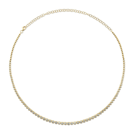 2.00CT 14K Y/G DIAMOND BEZEL TENNIS NECKLACE