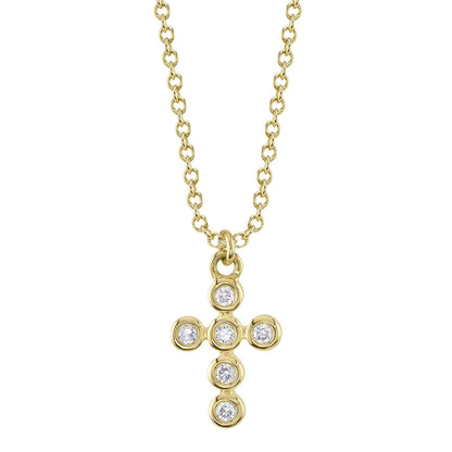 0.08CT DIAMOND BEZEL CROSS NECKLACE