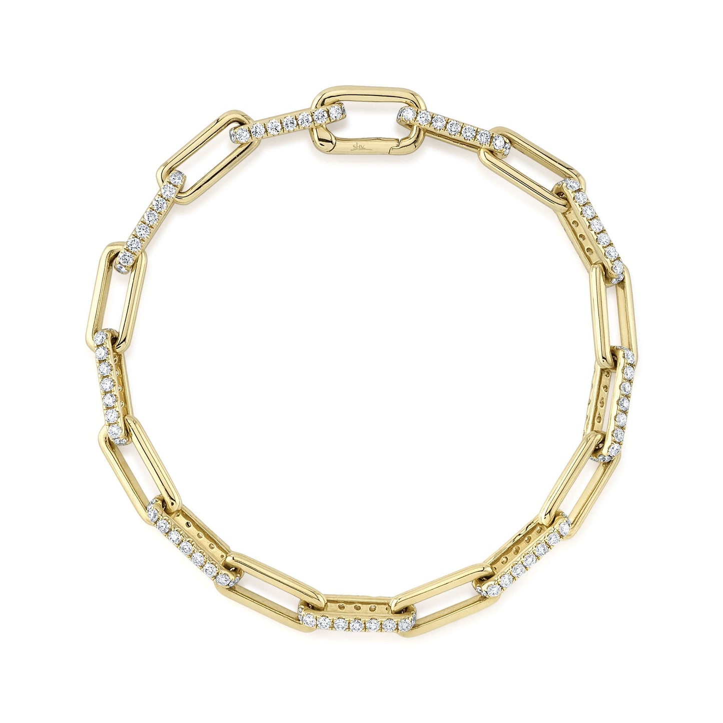 2.21CT DIAMOND PAPER CLIP LINK BRACELET