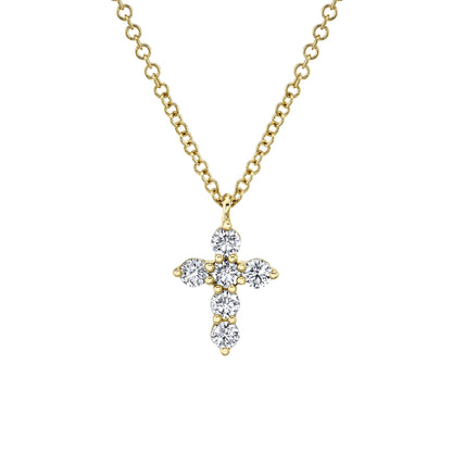 0.25CT 14K Y/G DIAMOND CROSS NECKLACE