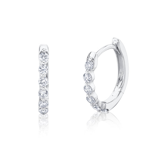 0.26CT 14K W/G DIAMOND OVAL HUGGIE EARRING