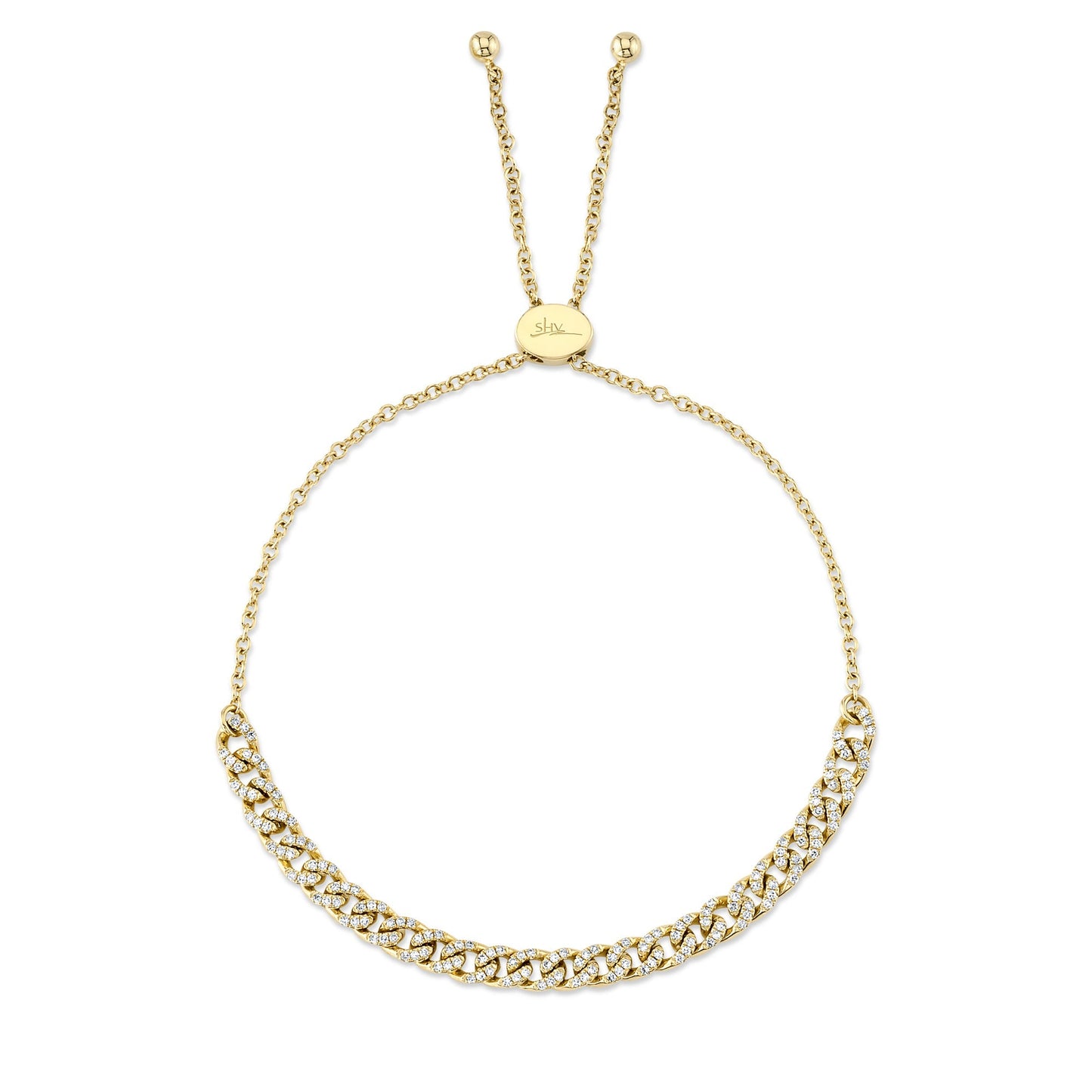 0.36CT 14K Y/G DIAMOND LINK BOLO BRACELET