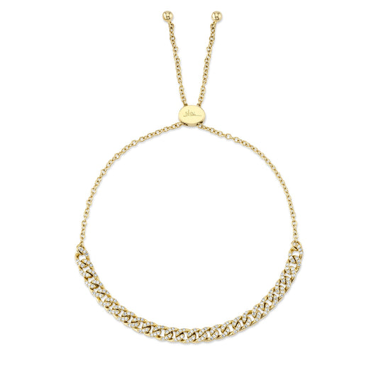 0.36CT 14K Y/G DIAMOND LINK BOLO BRACELET