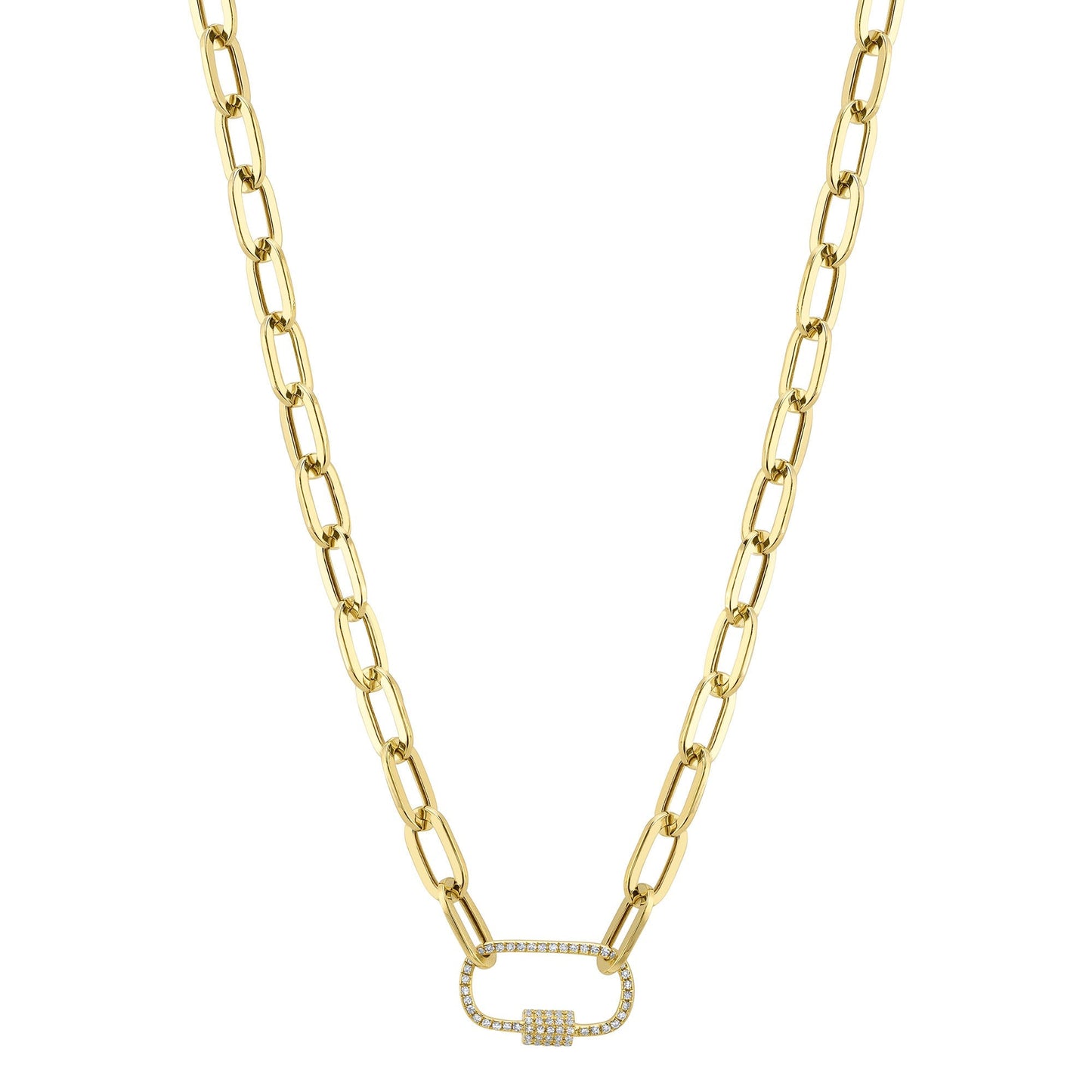 0.23CT 14K Y/G DIAMOND PAPER CLIP LINK NECKLACE
