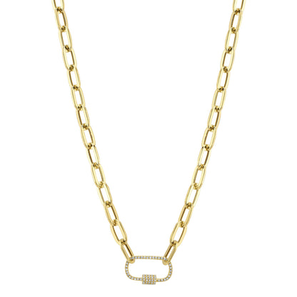 0.23CT 14K Y/G DIAMOND PAPER CLIP LINK NECKLACE