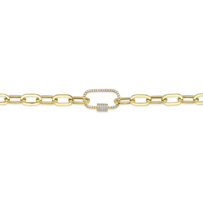 0.23CT 14K Y/G DIAMOND PAPER CLIP LINK NECKLACE