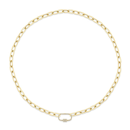 0.23CT 14K Y/G DIAMOND PAPER CLIP LINK NECKLACE