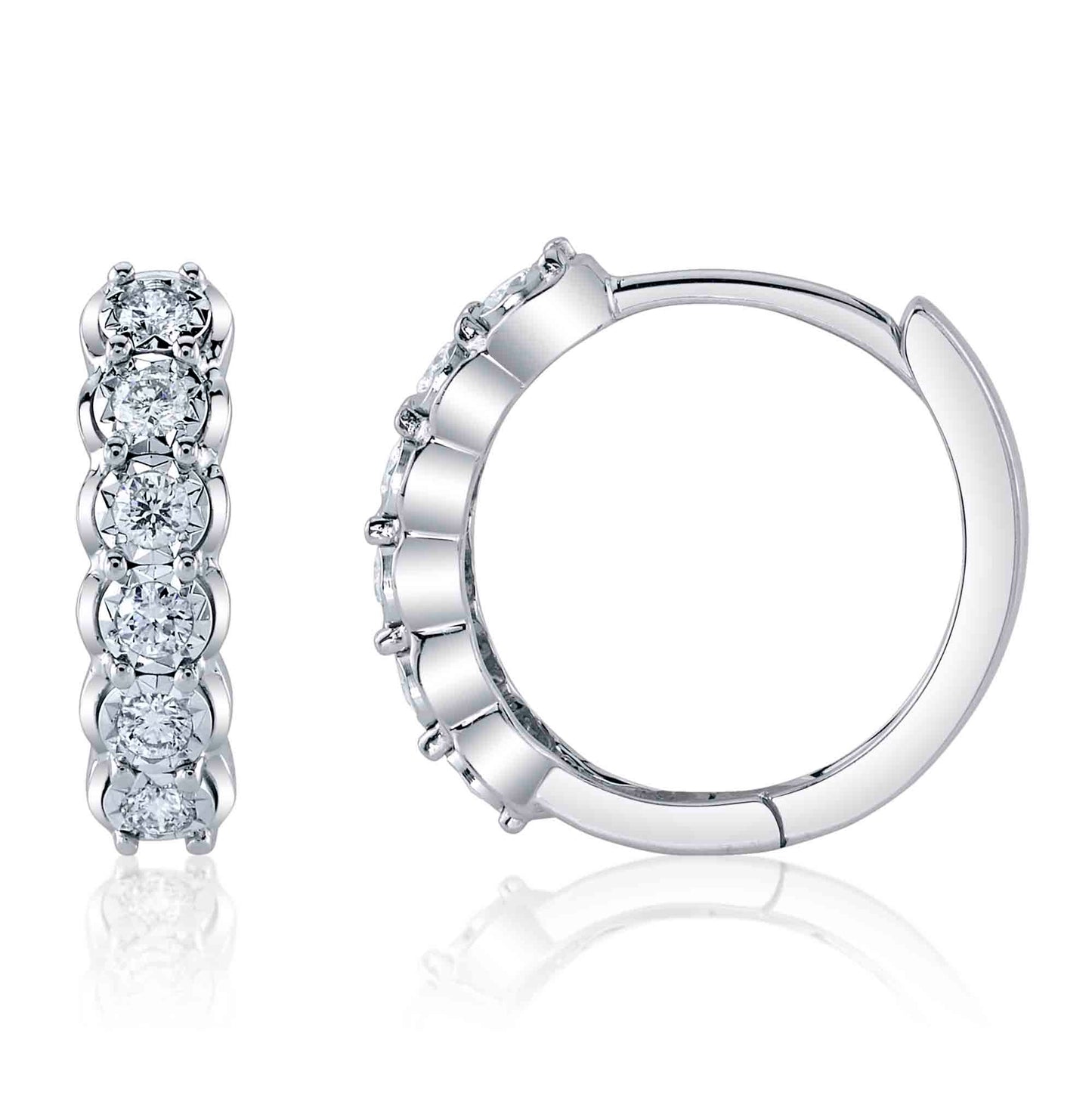 0.23CT 14K W/G DIAMOND HUGGIE EARRING