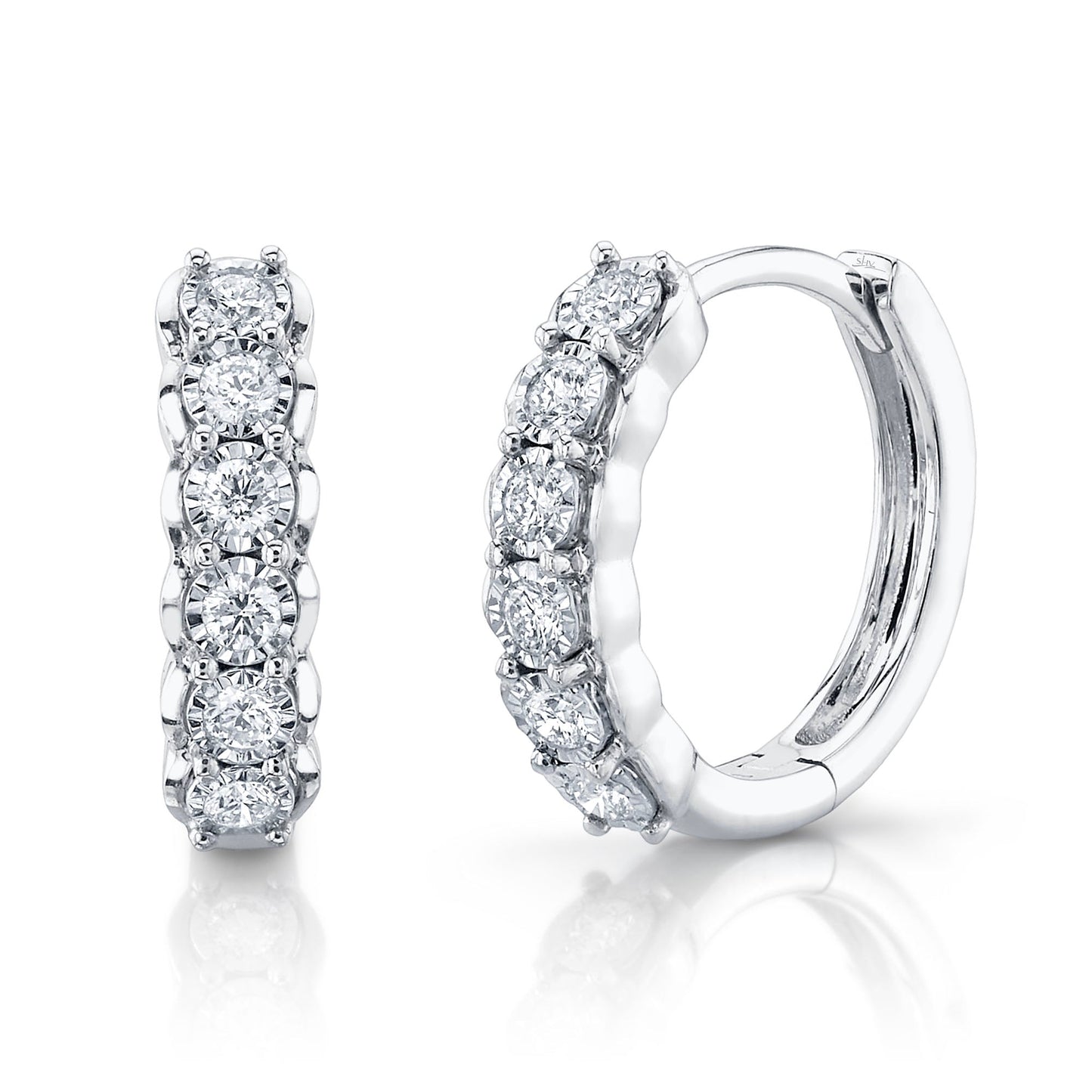 0.23CT 14K W/G DIAMOND HUGGIE EARRING