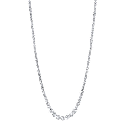 6.75CT 14K W/G DIAMOND CROWN SETTING TENNIS NECKLACE