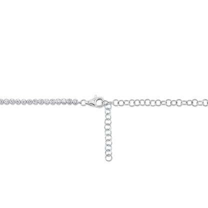 6.75CT 14K W/G DIAMOND CROWN SETTING TENNIS NECKLACE