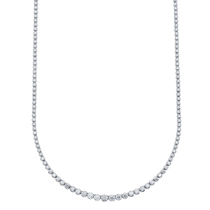 4.73CT 14K Y/G DIAMOND CROWN SETTING TENNIS NECKLACE