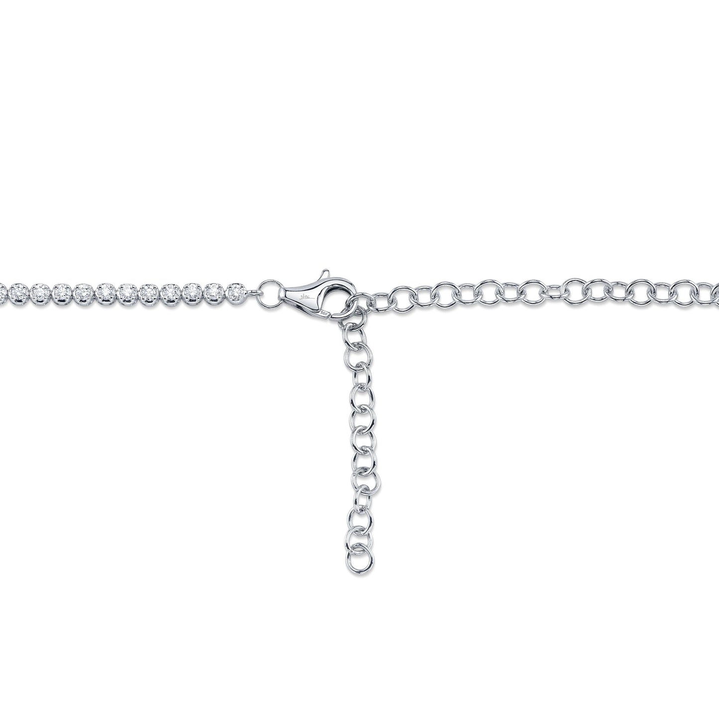 4.73CT 14K W/G DIAMOND CROWN SETTING TENNIS NECKLACE
