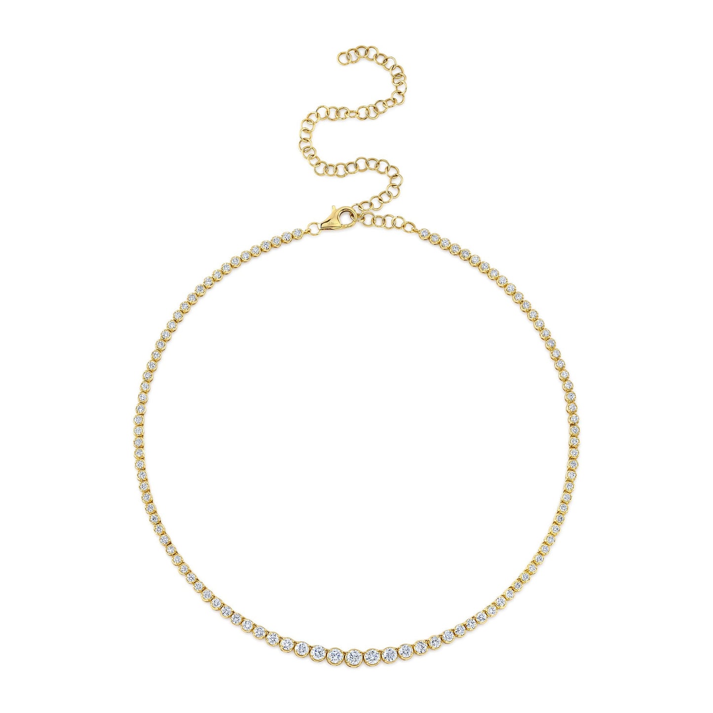4.73CT 14K Y/G DIAMOND CROWN SETTING TENNIS NECKLACE