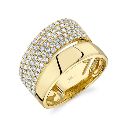 1.03CT 14K Y/G DIAMOND PAVE LADY'S RING