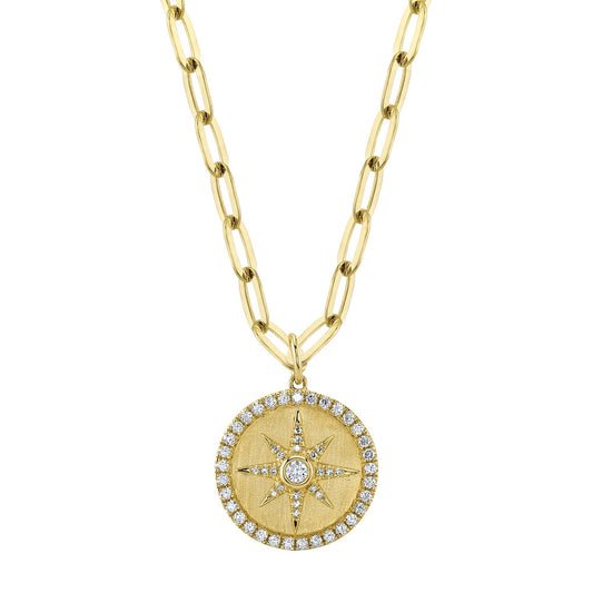 0.43CT DIAMOND STAR PAPER CLIP LINK NECKLACE