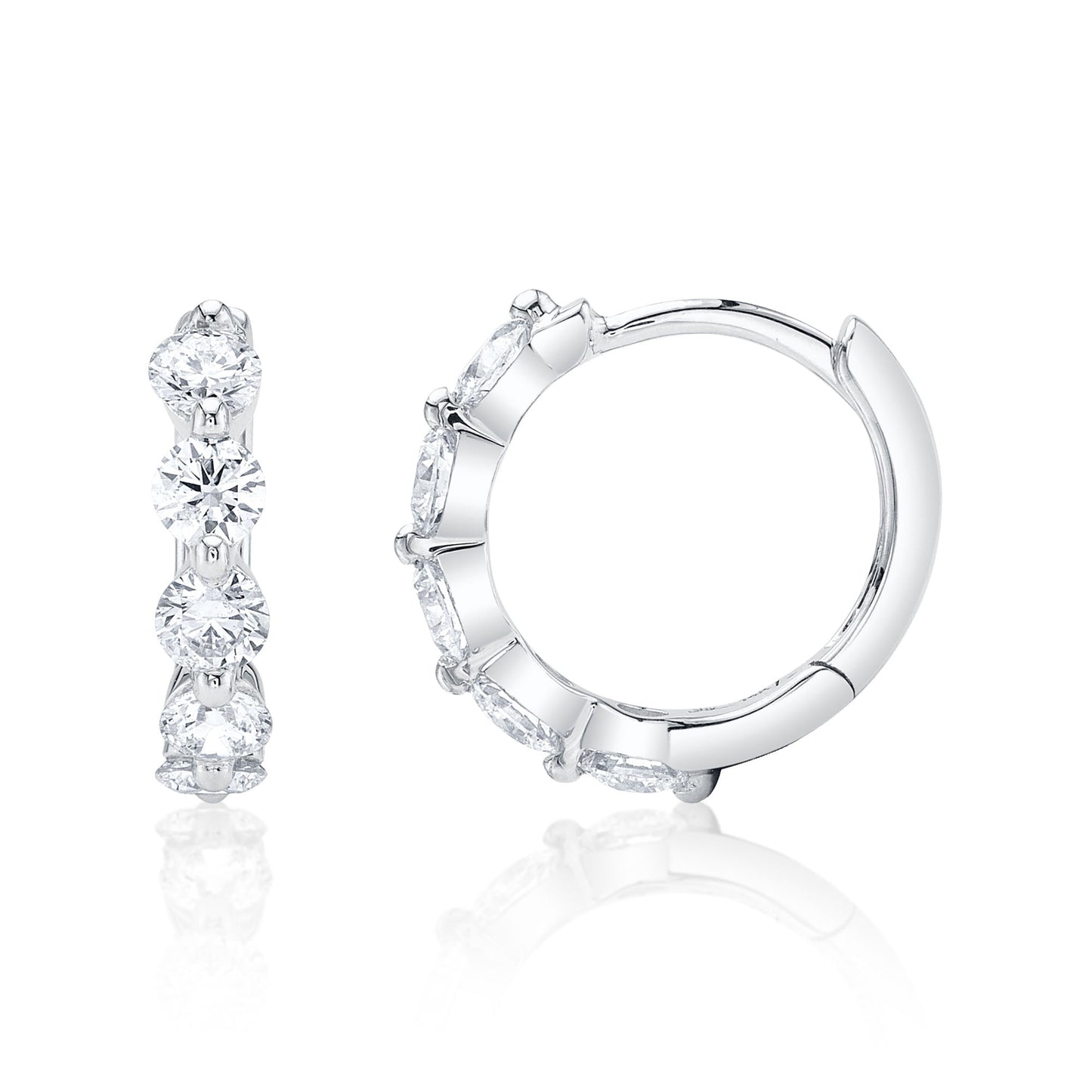 0.92CT 14K W/G DIAMOND HUGGIE EARRING