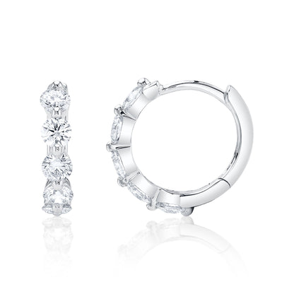 0.92CT 14K W/G DIAMOND HUGGIE EARRING