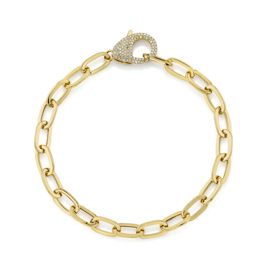 0.41CT 14K Y/G DIAMOND PAPER CLIP LINK BRACELET
