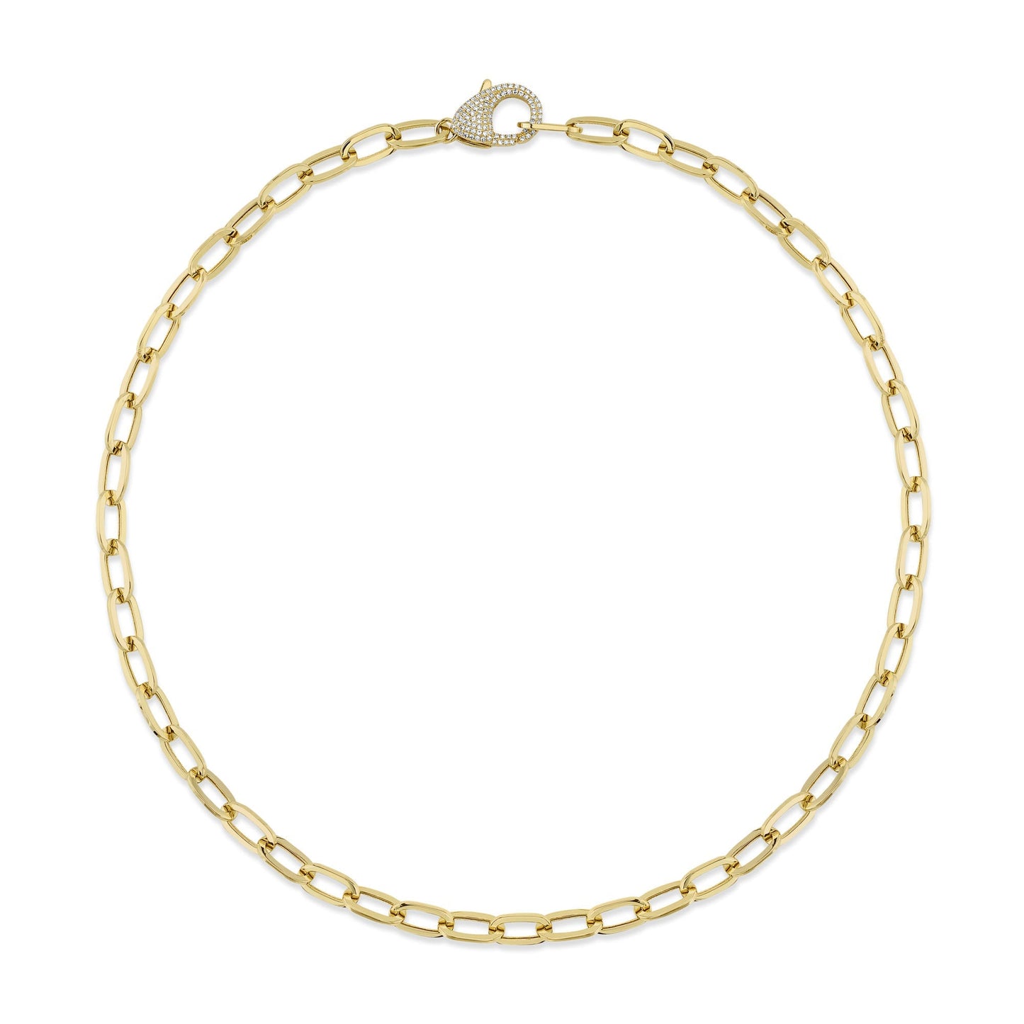 0.42CT 14K Y/G DIAMOND PAPER CLIP LINK NECKLACE