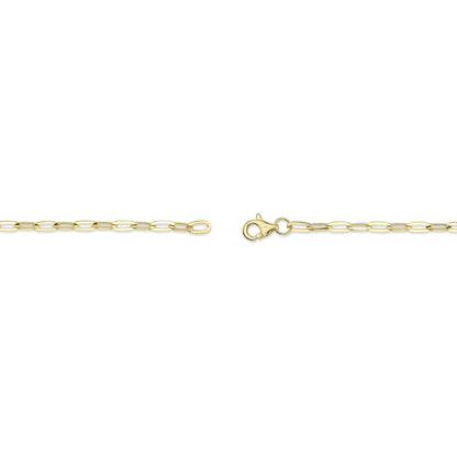 14K Y/G CULTURED PEARL PAPER CLIP LINK BRACELET