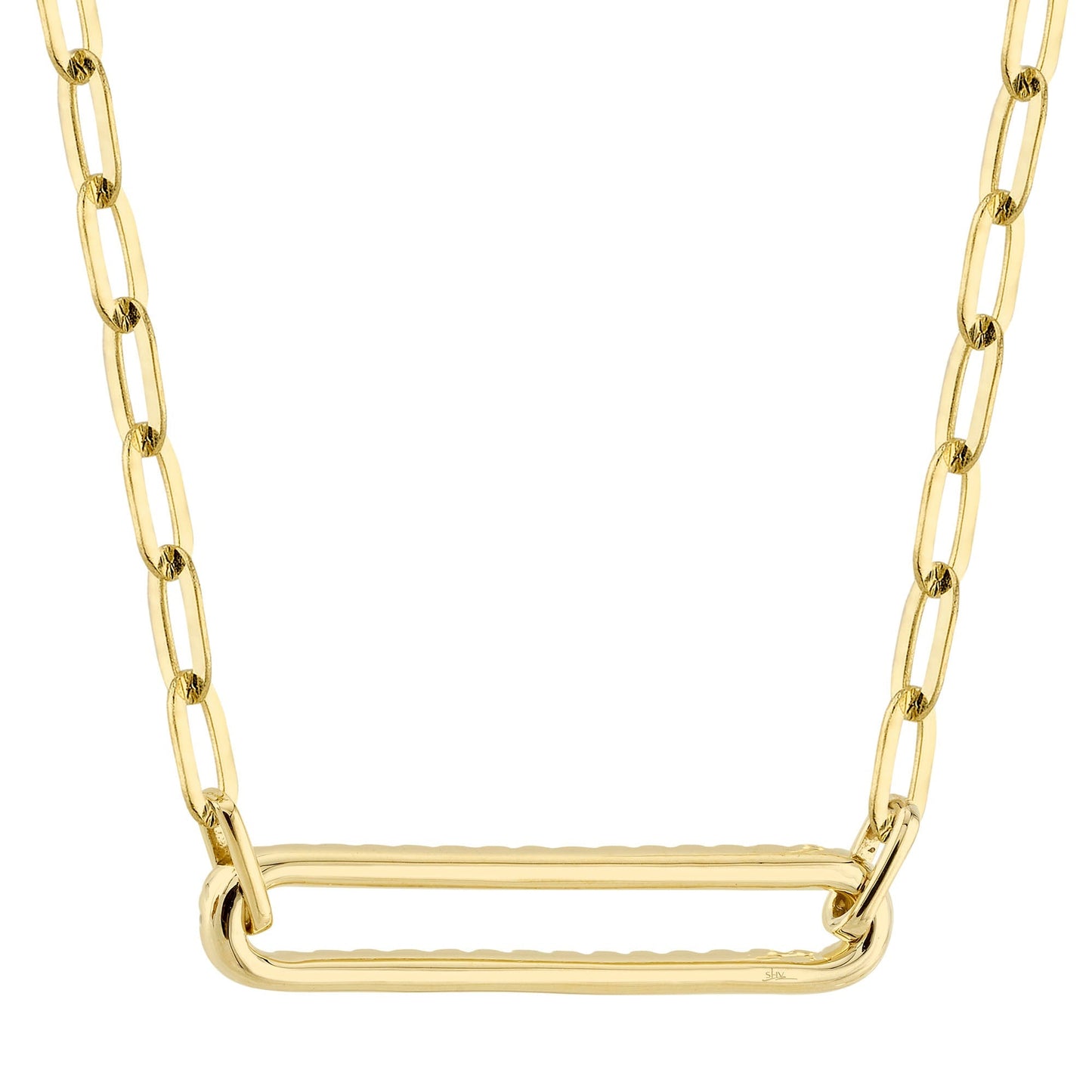 0.26CT 14K Y/G DIAMOND PAPER CLIP LINK NECKLACE